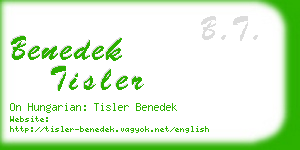 benedek tisler business card